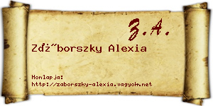 Záborszky Alexia névjegykártya